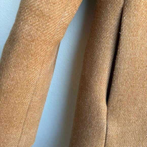 J. Crew Italian Wool Blend Brown Full Zip High Neck Pea Coat Jacket Size 2 - Picture 4 of 11